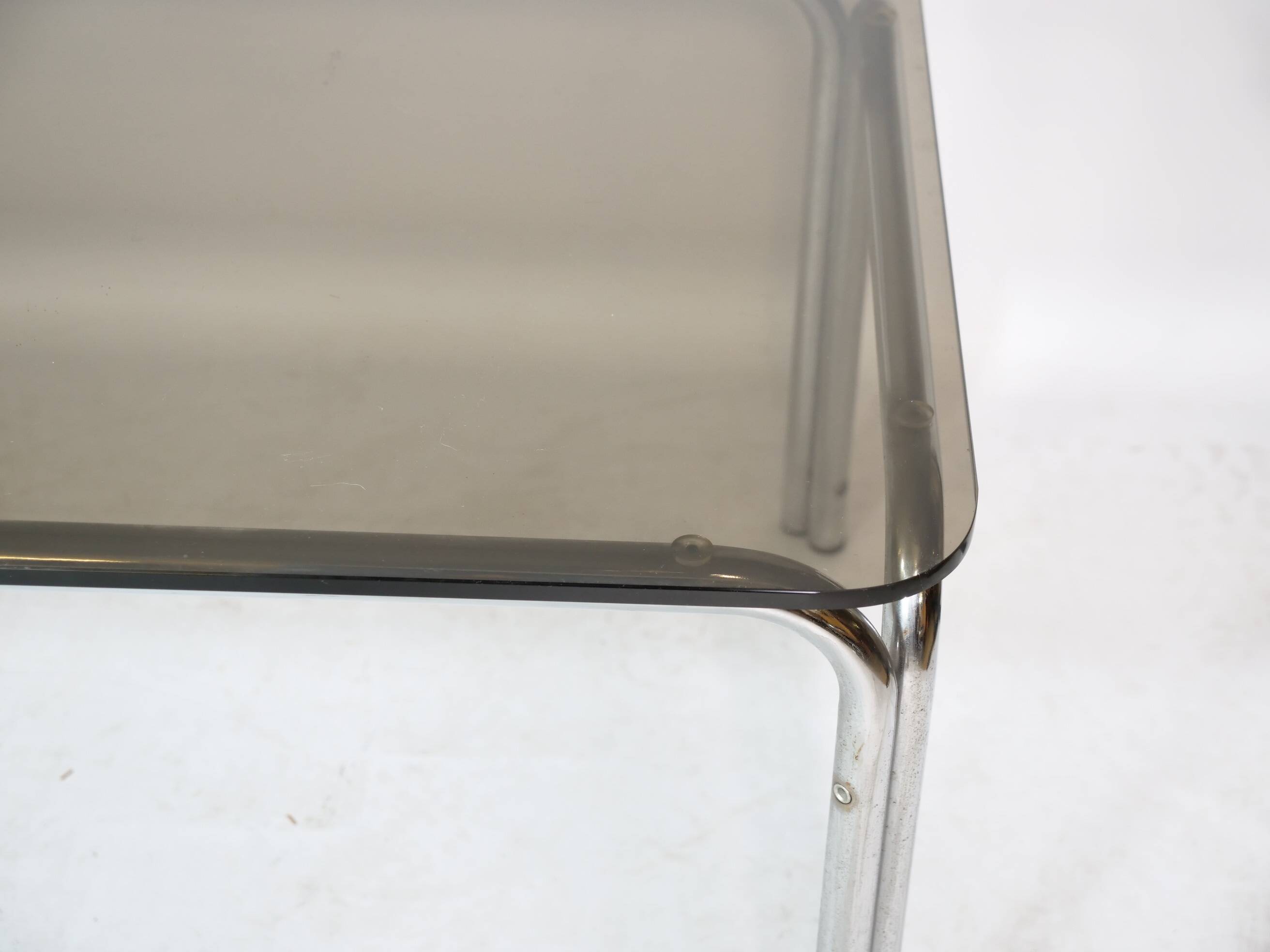 Mid-Century Design Chrome and Smoked Glass Coffee Table, 1970s