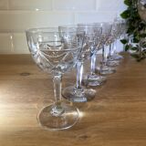 Set of 6 engraved wine glasses