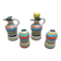 Vinegar and oil set, salt shaker and pepper shaker.