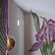 Sublime Pocket Bowl in Limoges Porcelain, Hand-Painted Iris & Gold Leaf