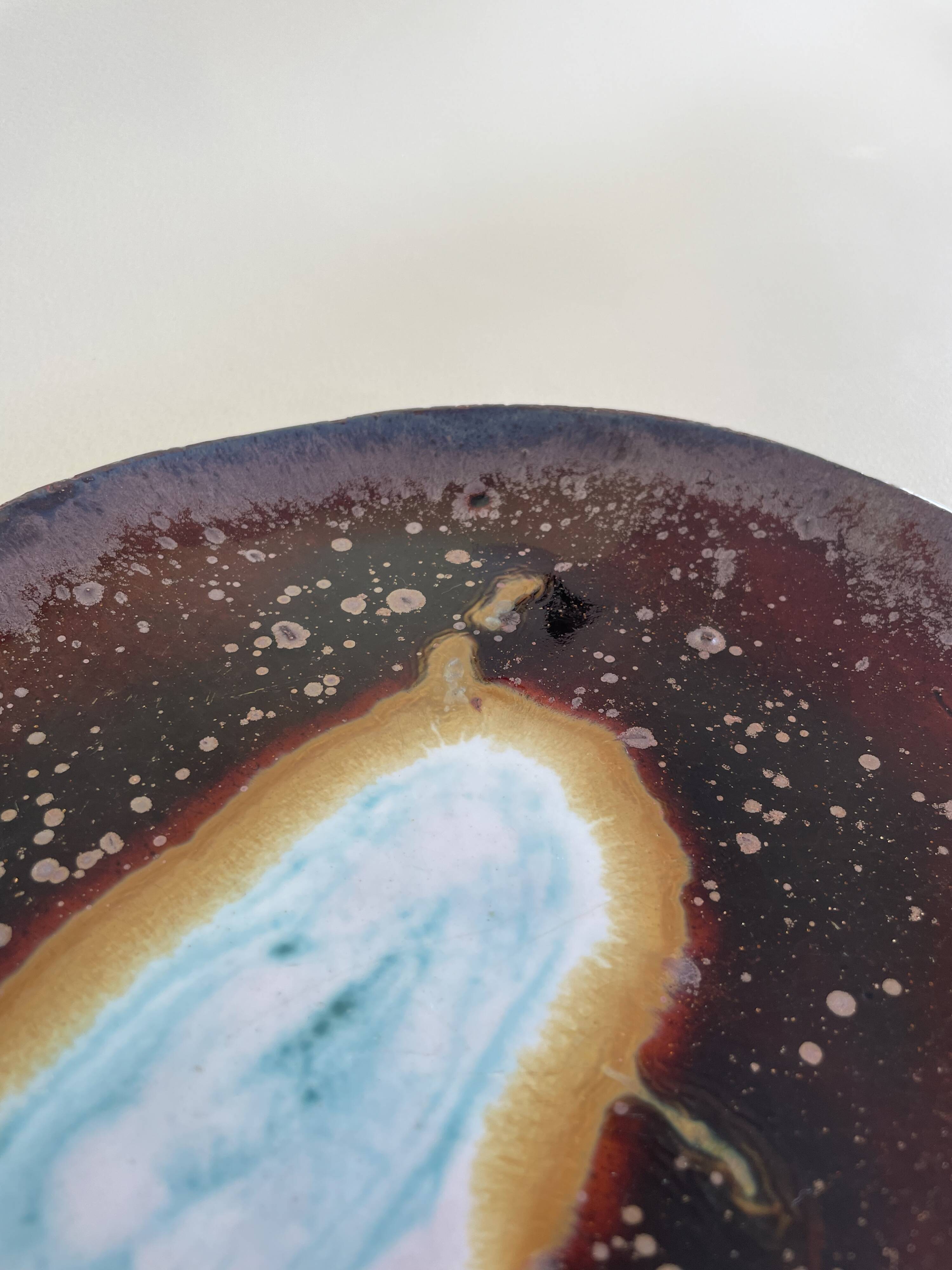 "Bon Appétit" Volcano Glazed Ceramic Dish