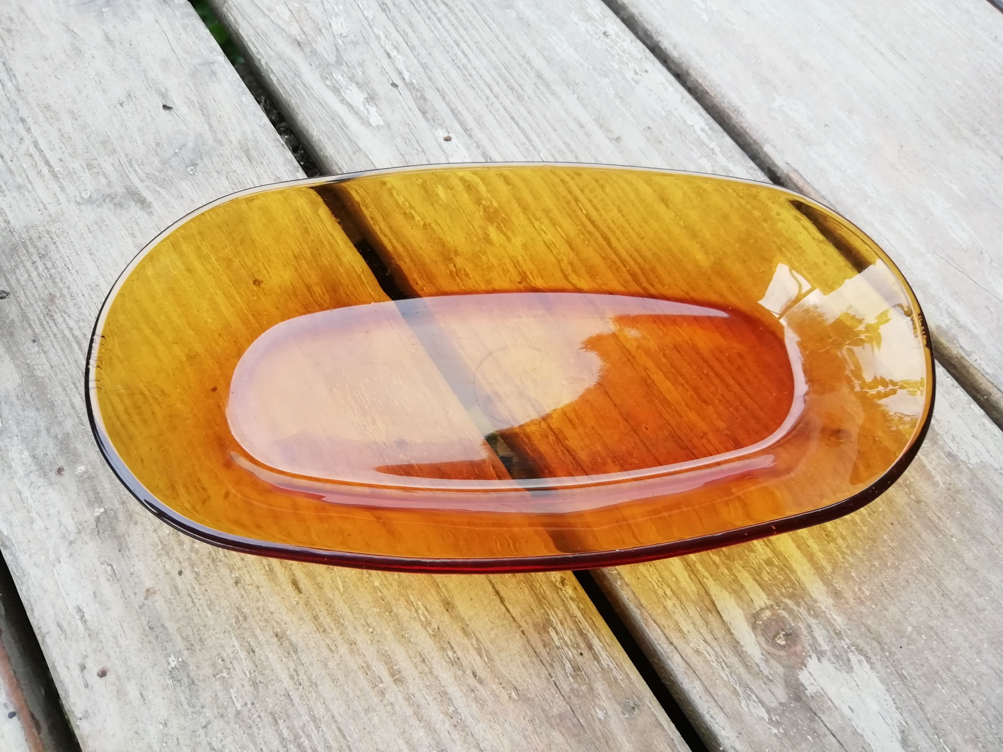 Ravier verre ambré