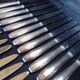 12 + 12 silver metal knives art deco period