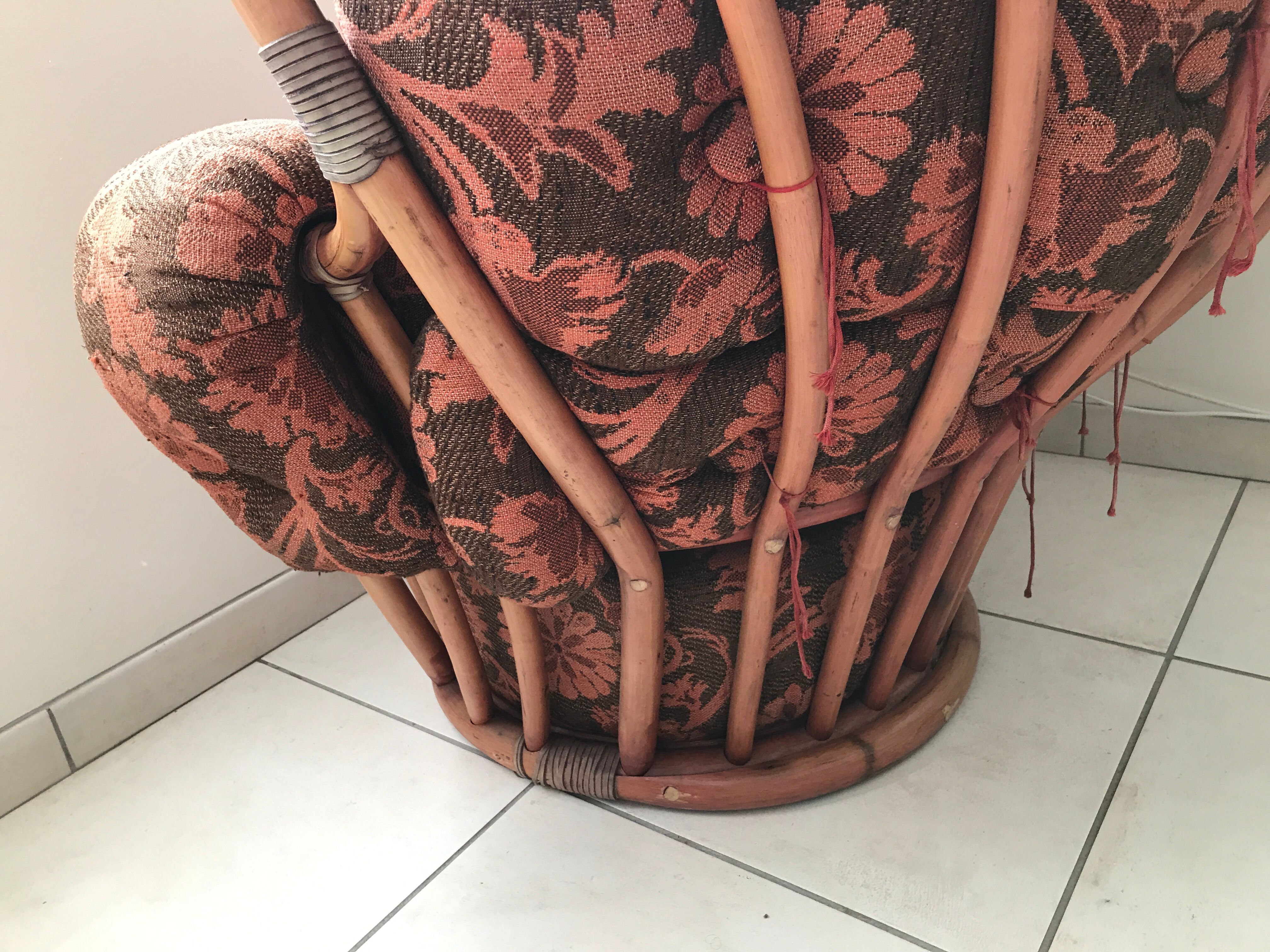 Vintage wicker rattan chair, 60s-70s