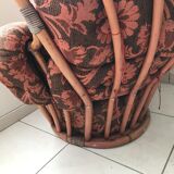 Vintage wicker rattan chair, 60s-70s