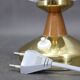 Pair of 1970s Lidokov mid-century table lamps with sculpted pressed glass shades