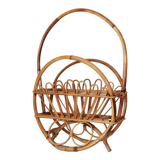 Vintage bamboo magazine rack Italy 1960s