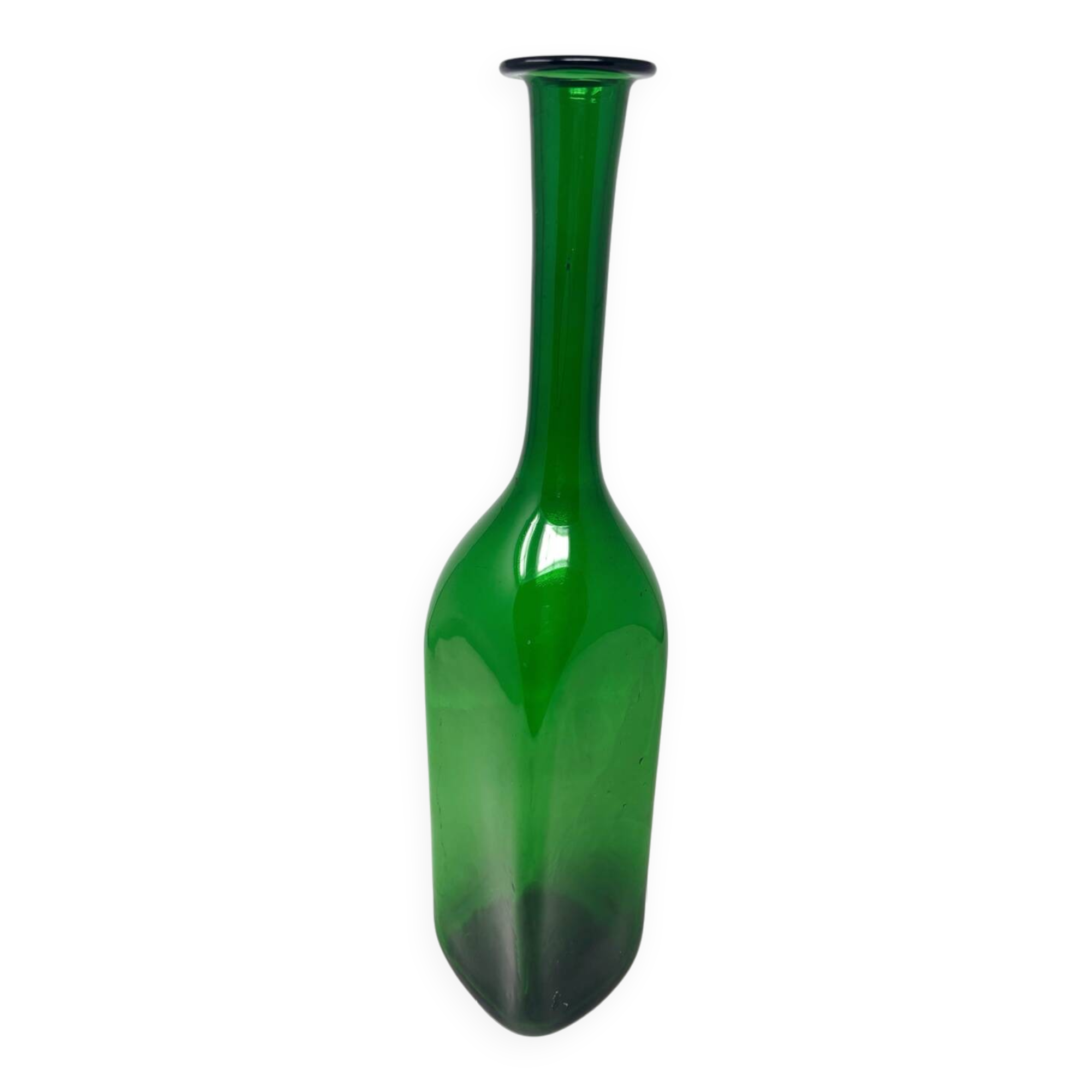 Empoli tall green glass bottle