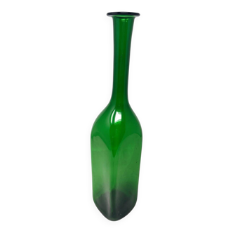 Empoli tall green glass bottle