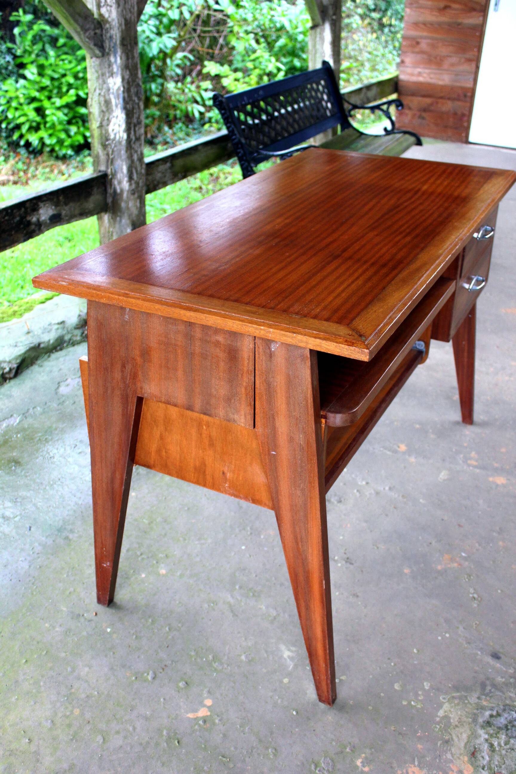 Scandinavian teak desk from the 60s, vintage design