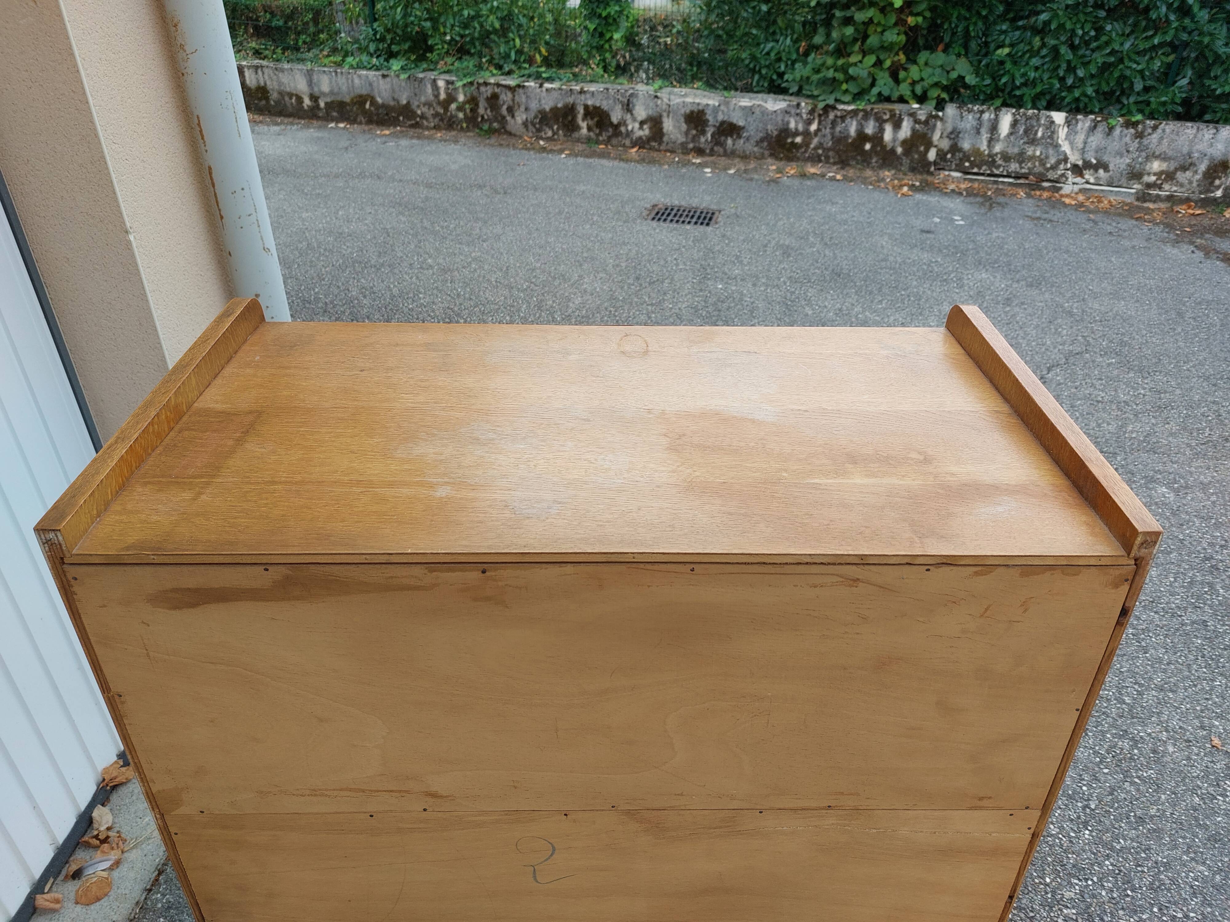 Secretary chest of drawers vintage light wood year 50 60