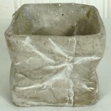 Cubist vase in crumpled ceramic