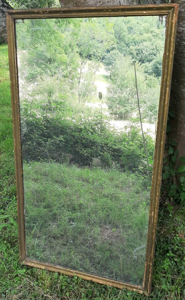 Miroir ancien au mercure. (Miroir cheminée)