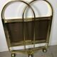Desserte table roulante pliable mb patent italy en métal doré 70's