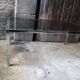 Vintage table chrome legs and smoked glass top