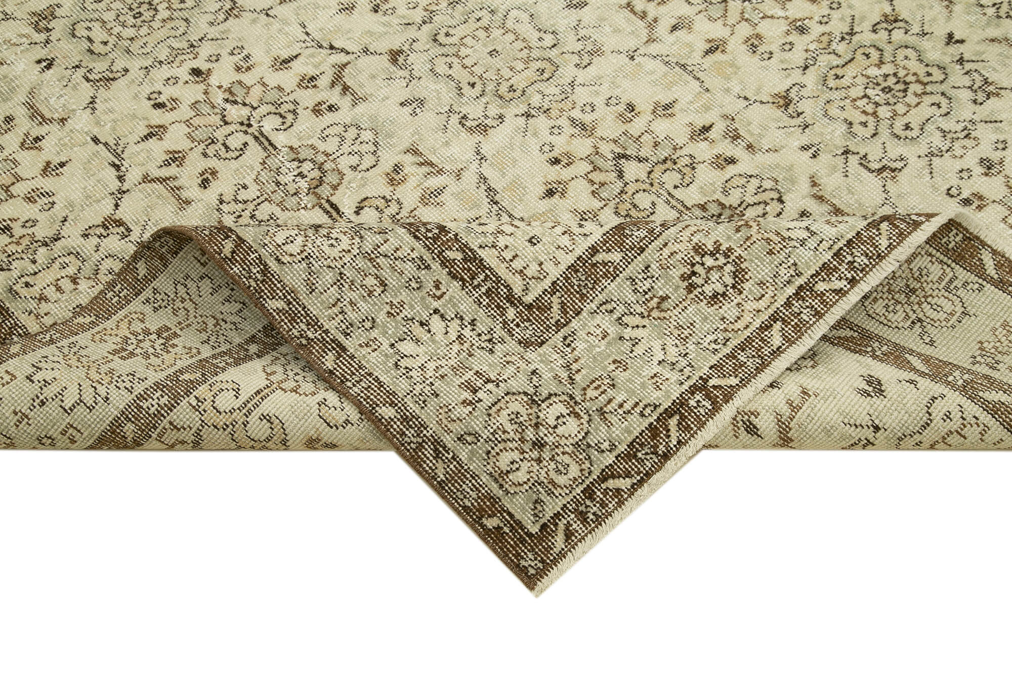 Hand-knotted one-of-a-kind turkish beige rug 172 cm x 263 cm