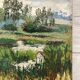 Oil on panel vintage green landscape