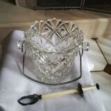 Crystal ice bucket with pliers
