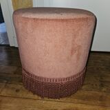 Pink velvet pouf
