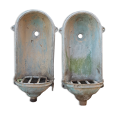 Pair of washbasin in enamelled cast iron 19th
