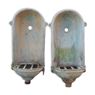 Pair of washbasin in enamelled cast iron 19th