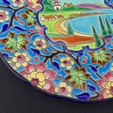 Decorative plate in Longwy enamels