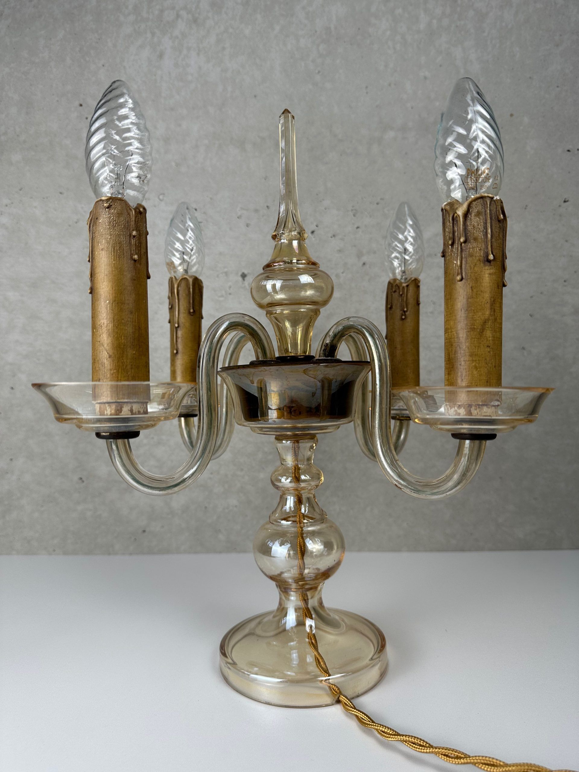 Murano 4-arm candelabra table lamp