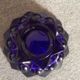 Old reims glass candlesticks cobalt blue