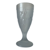 Verre moulé , couleur bleu opaline