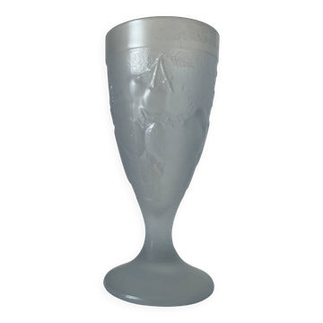 Moulded glass, opaline blue colour.