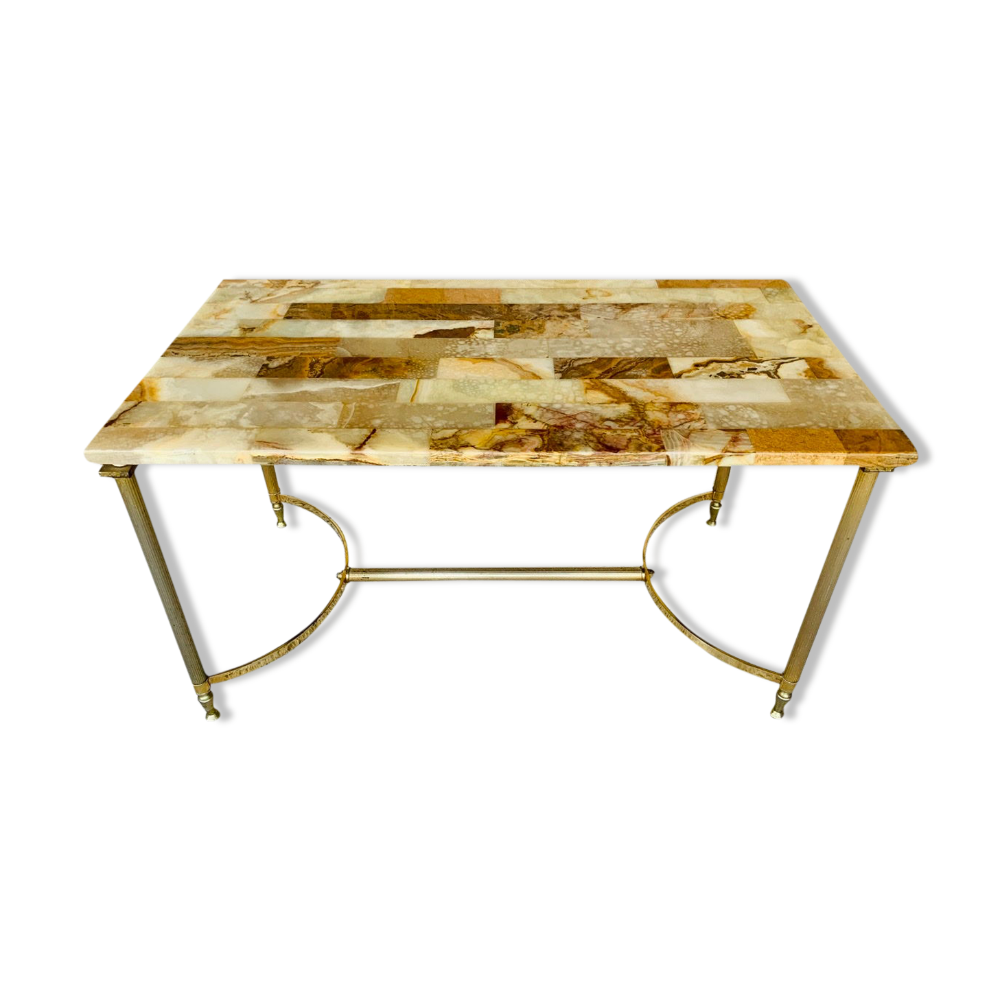 Vintage coffee table in marble and onyx circa 60/70