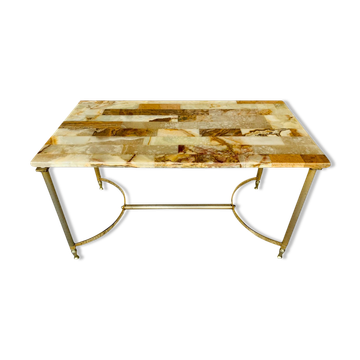 Vintage coffee table in marble and onyx circa 60/70