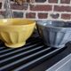 Ribbed earthenware bowl