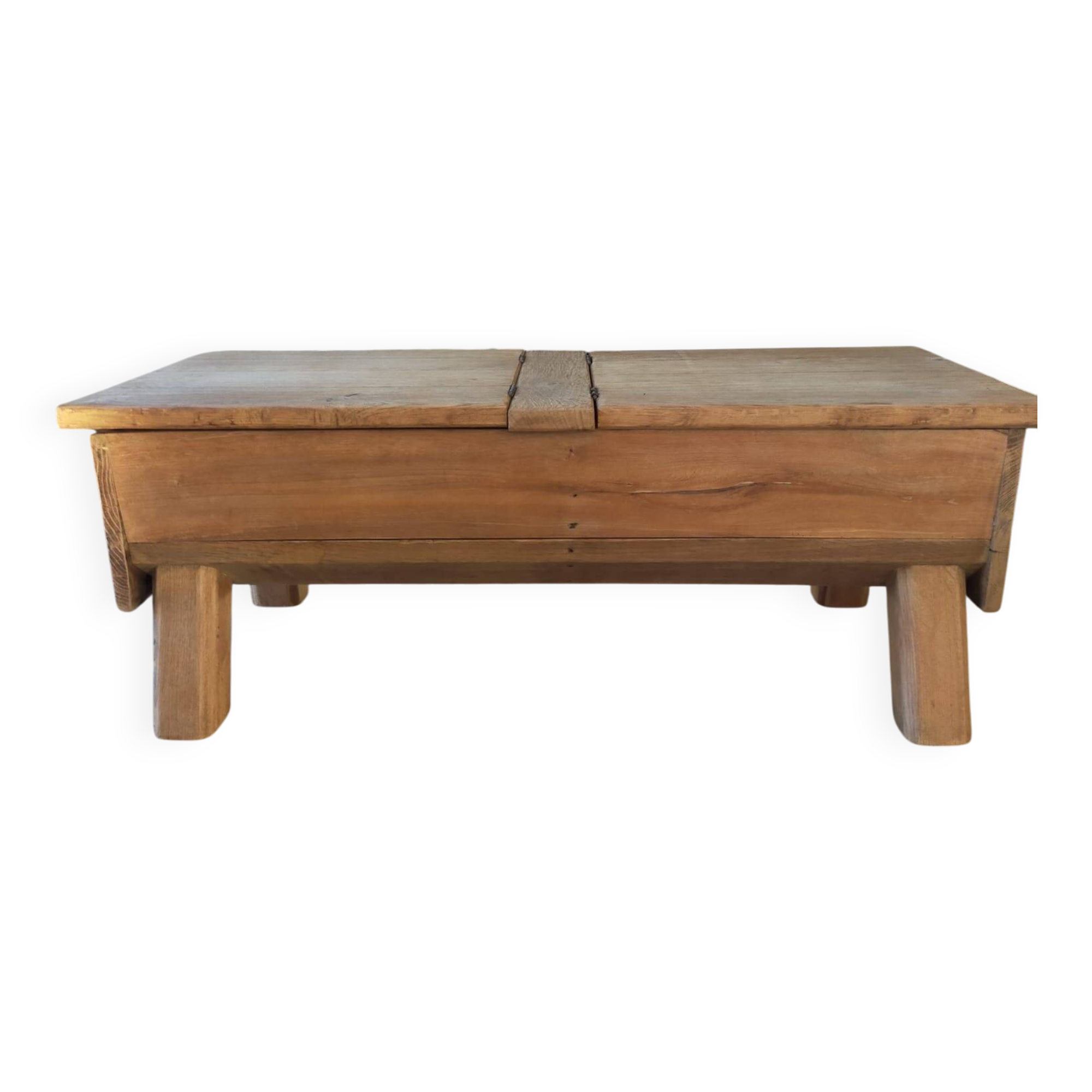 Solid wood coffee table with antique chest