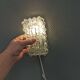 Helena Tynell Wall Lamp, Cast Bubble Glass, Black Metal, 1960s Germany