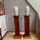Paire de colonnes / sellettes Art Déco en palissandre  et chrome