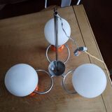 Space age chrome and ceramic chandelier