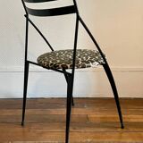 Pair of folding chairs with leopard seats, 1980