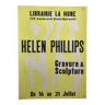Affiche en sérigraphie de Helen Phillips librairie La Hune Paris vers 1955