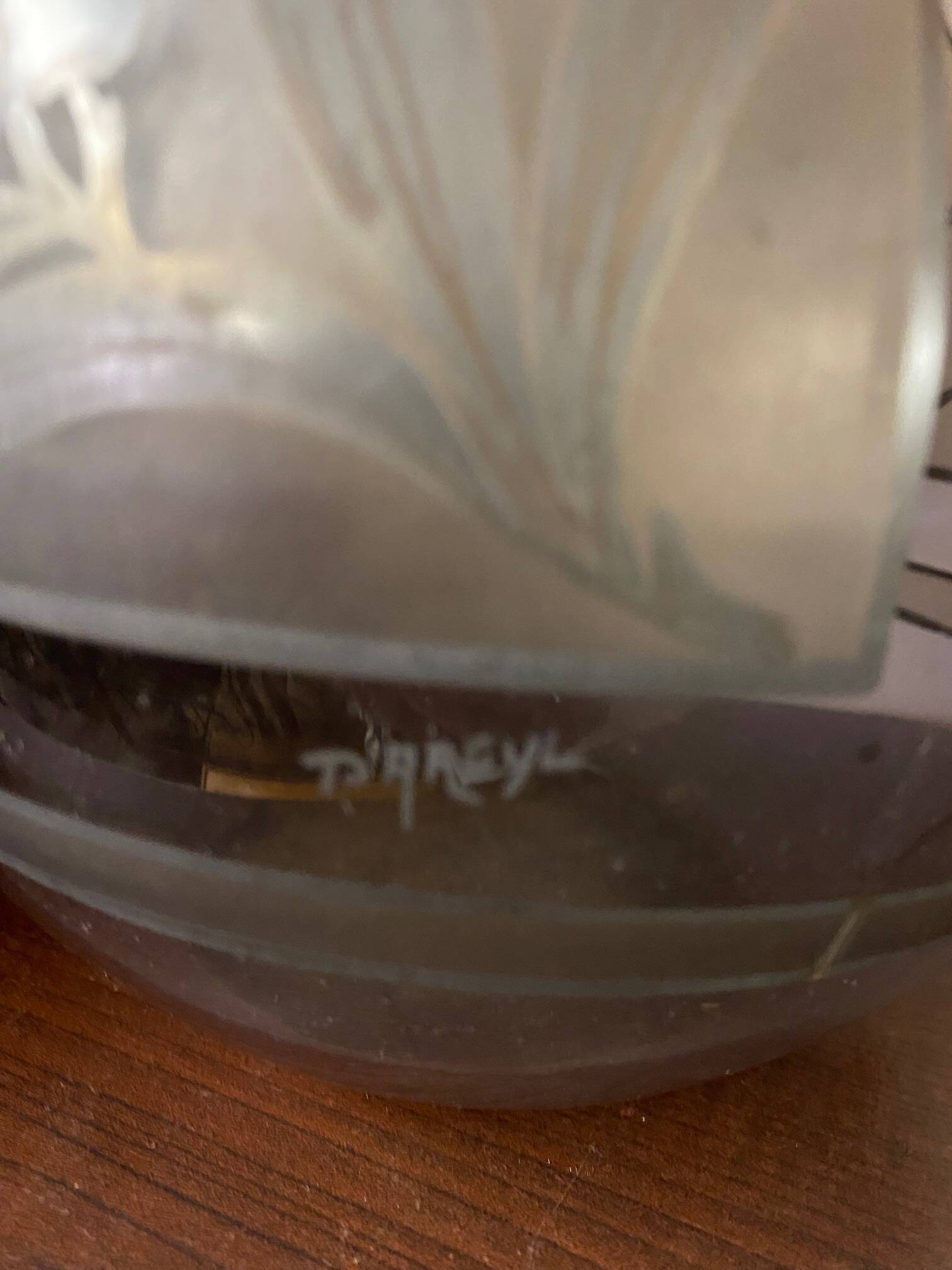 1930s art deco vase from argyl in blown glass with acid-etched floral design