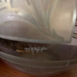 1930s art deco vase from argyl in blown glass with acid-etched floral design