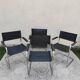 Set of 4 chrome tubular chairs