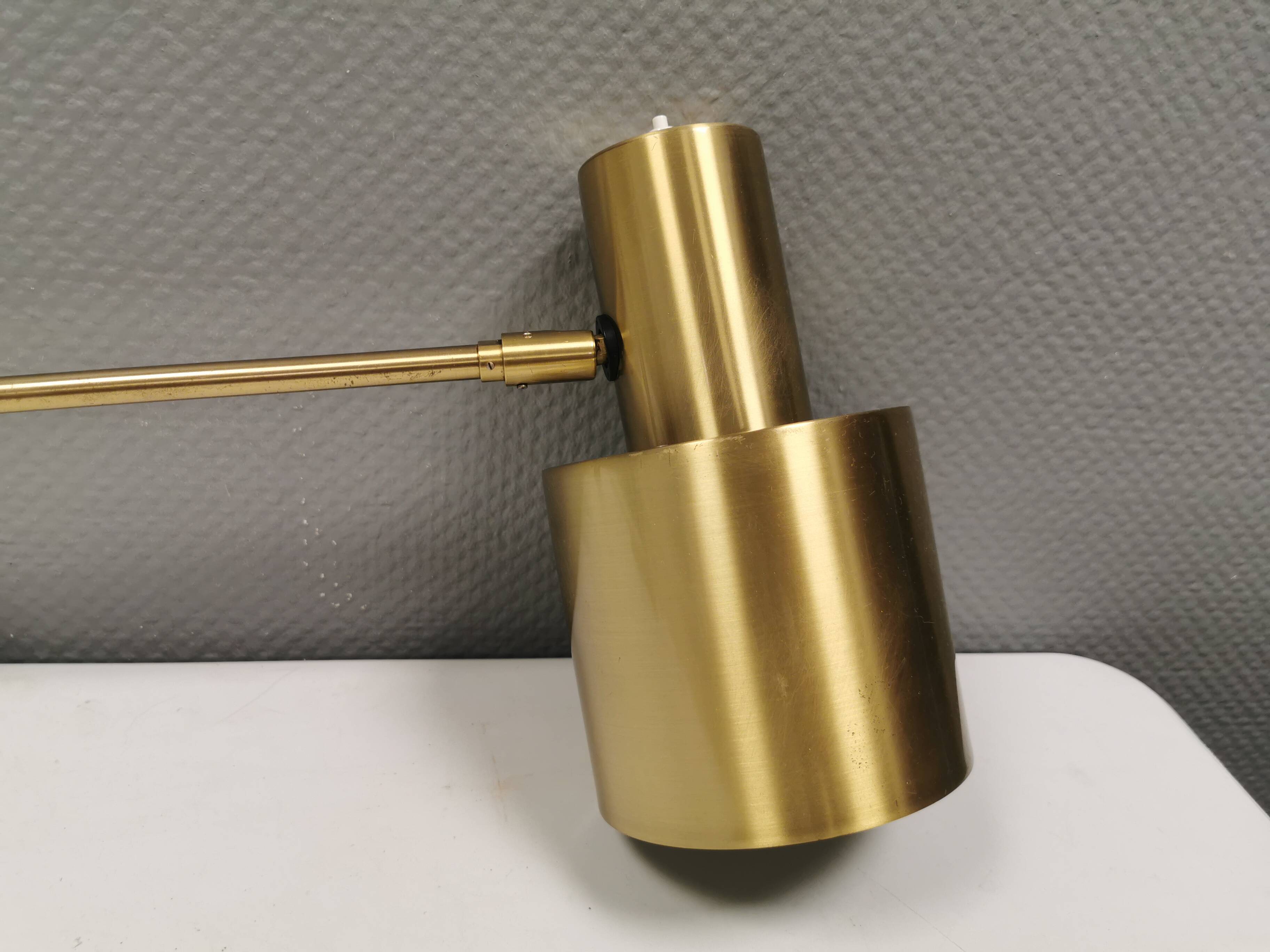 Horisont wall lamps in brass, designed by Jo Hammerborg in 1969, for Danish Fog&Mørup.