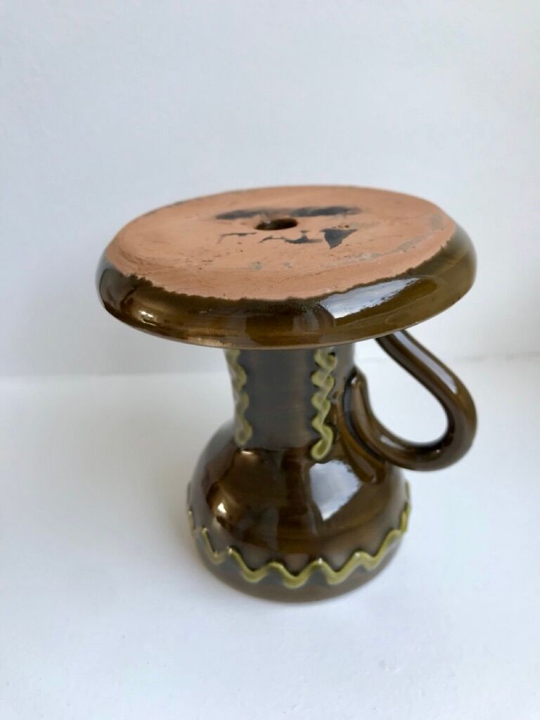 Ceramic candle holder italy 70s