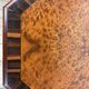 Art Deco gueridon in walnut burl marquetry, 1930.