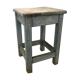 Blue-tinted wooden workshop stool