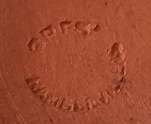 Rambervillers green gold metal reflection flame gres vase