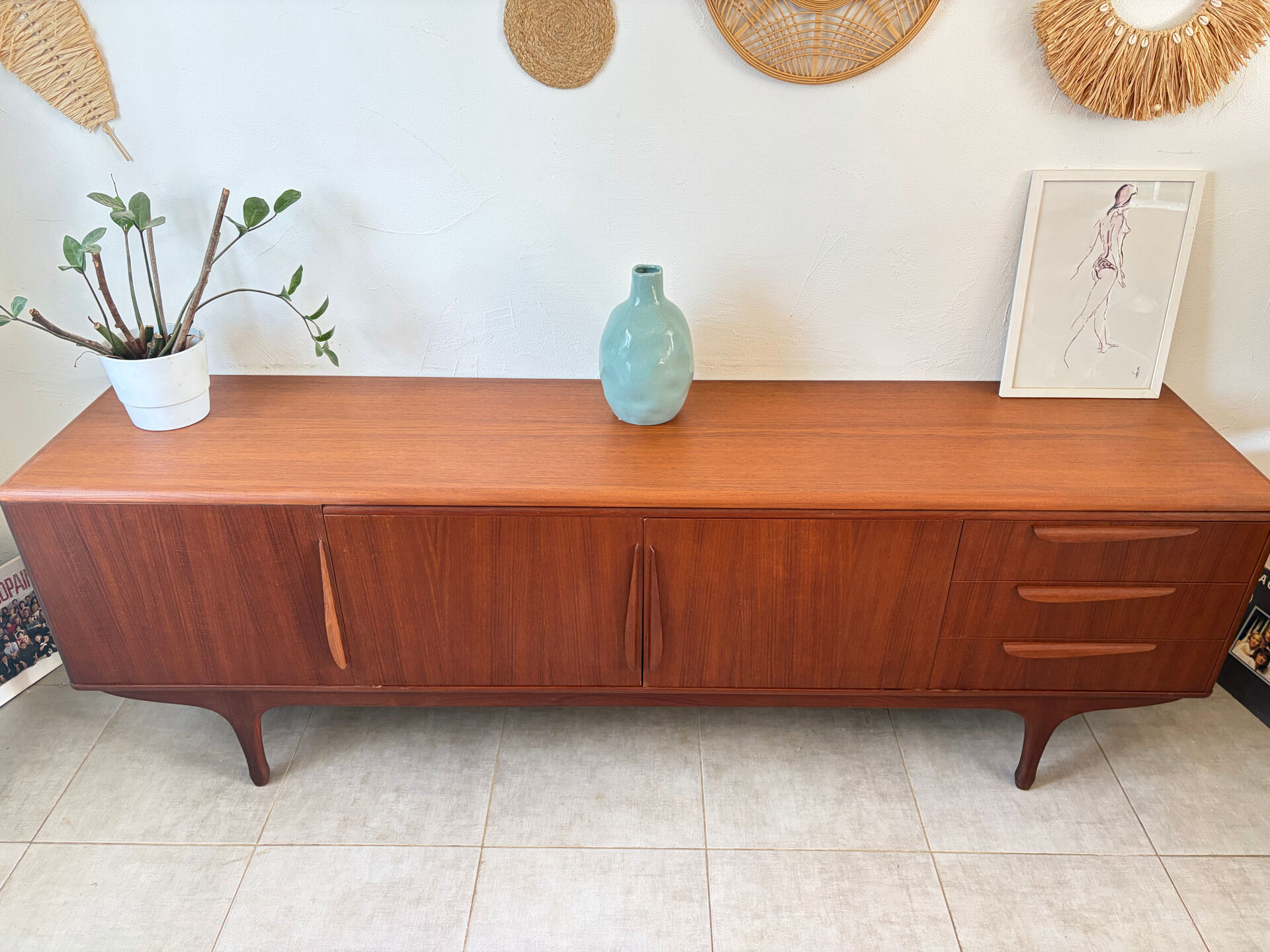 Vintage teak enfilade from the 1960s.