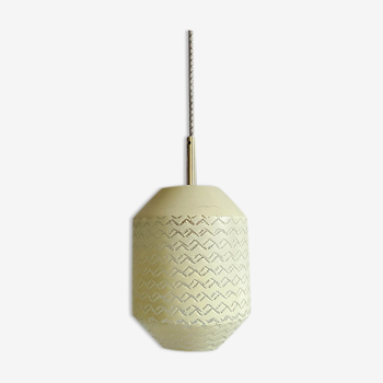 Hanging lamp yellow globe chiseled