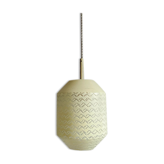 Hanging lamp yellow globe chiseled